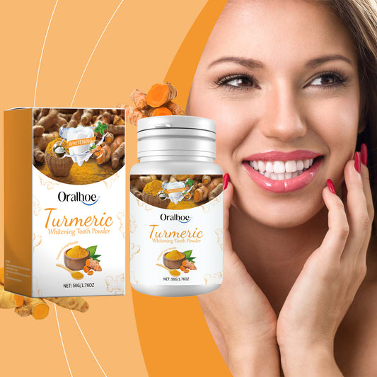Oralhoe White Turmeric Tooth Cleaning Powder Yellow Teeth Stains Odor Mouth Cleaning Care Clean Smile Tooth Cleaning Powder