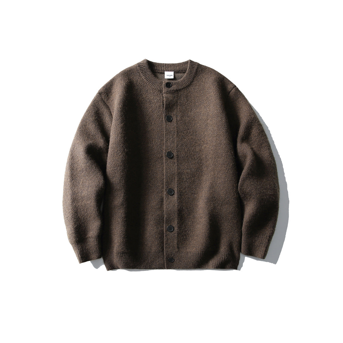 Buttoned Cardigan Sweater Men's Elegant Simple Loose Solid Color Knitwear