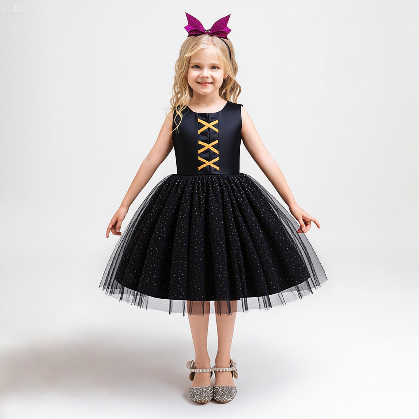 Children's Formal Dress Halloween Girls Festival Costume Cosplay Party Performance Tulle Dress
