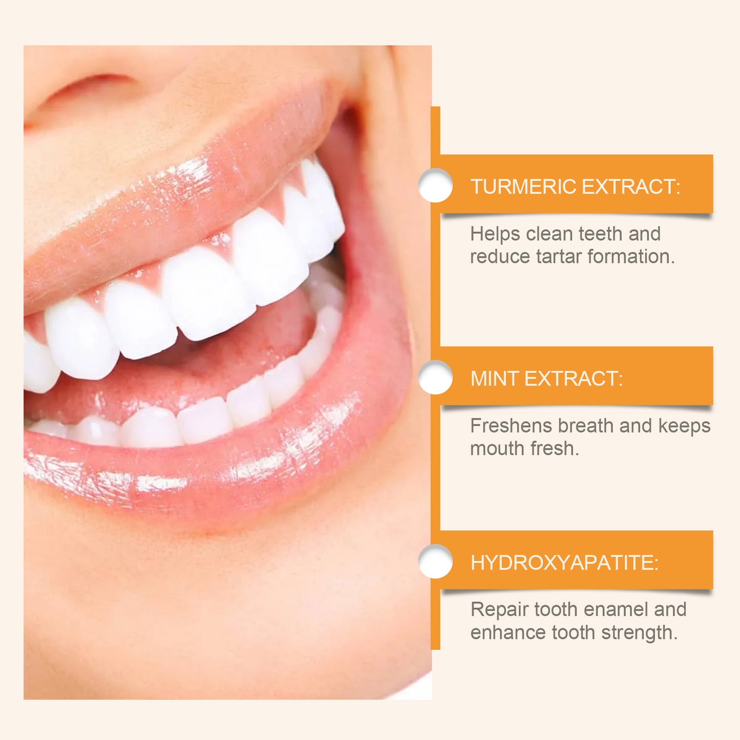 Oralhoe White Turmeric Tooth Cleaning Powder Yellow Teeth Stains Odor Mouth Cleaning Care Clean Smile Tooth Cleaning Powder