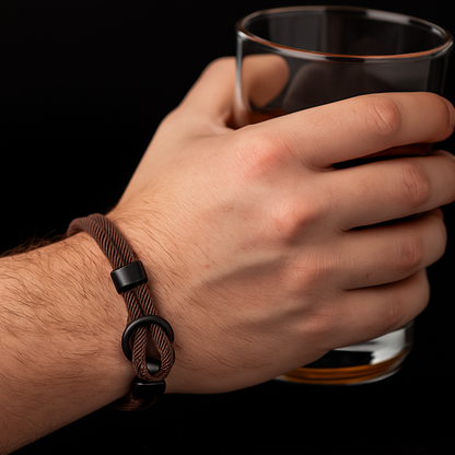 Brown Rope Bracelet – Men’s Minimalist Bracelet with Black Magnetic
