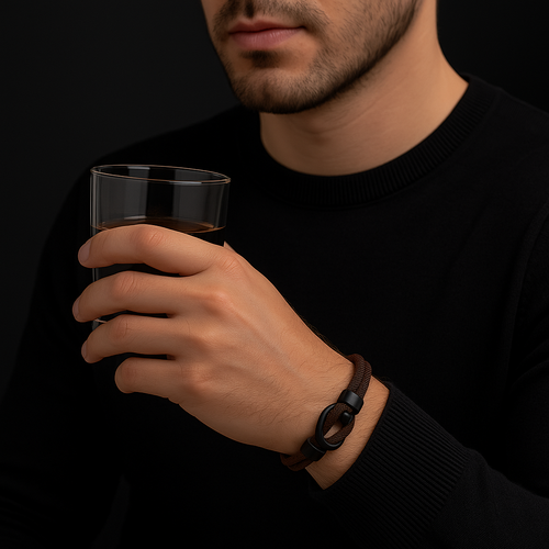 Brown Rope Bracelet – Men’s Minimalist Bracelet with Black Magnetic