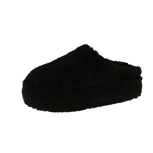 Flat bottomed velvet toe half slippers