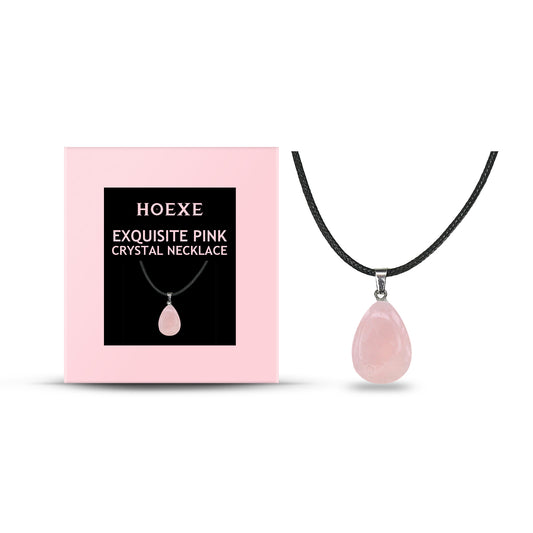 Hoexe Exquisite Powder Crystal Necklace Light Luxury