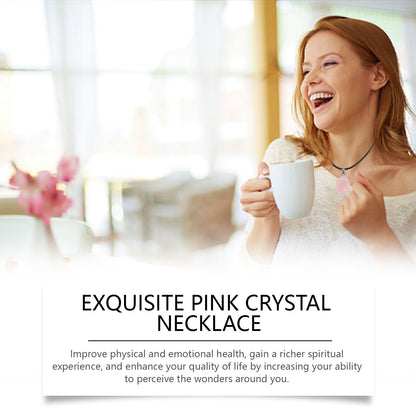 Hoexe Exquisite Powder Crystal Necklace Light Luxury