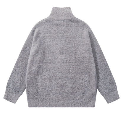 Street Style Design Butterfly Jacquard  High Street Knitwear Lazy Soft Loose Casual Chinese Style Sweater