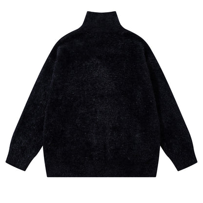 Street Style Design Butterfly Jacquard  High Street Knitwear Lazy Soft Loose Casual Chinese Style Sweater