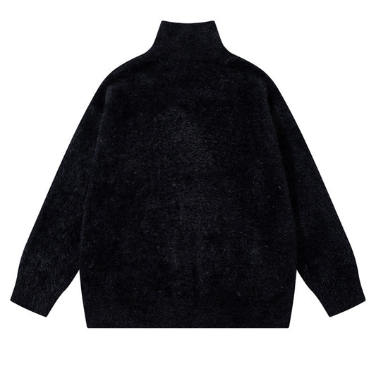 Street Style Design Butterfly Jacquard  High Street Knitwear Lazy Soft Loose Casual Chinese Style Sweater