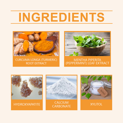 Oralhoe White Turmeric Tooth Cleaning Powder Yellow Teeth Stains Odor Mouth Cleaning Care Clean Smile Tooth Cleaning Powder