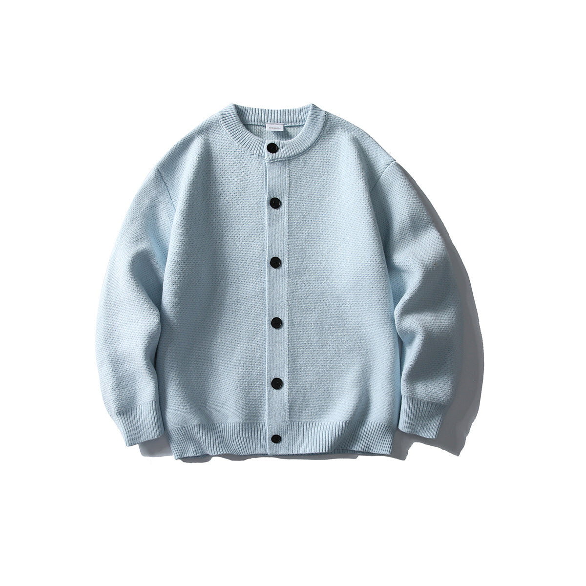 Buttoned Cardigan Sweater Men's Elegant Simple Loose Solid Color Knitwear