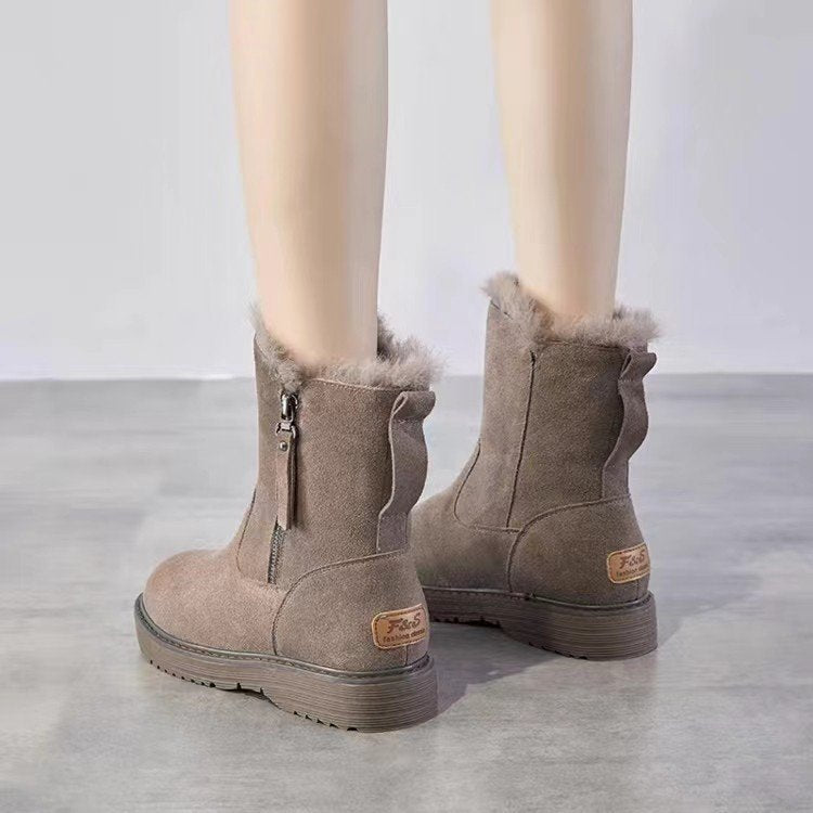 Cold resistant and warm snow boots with thickened fleece for women