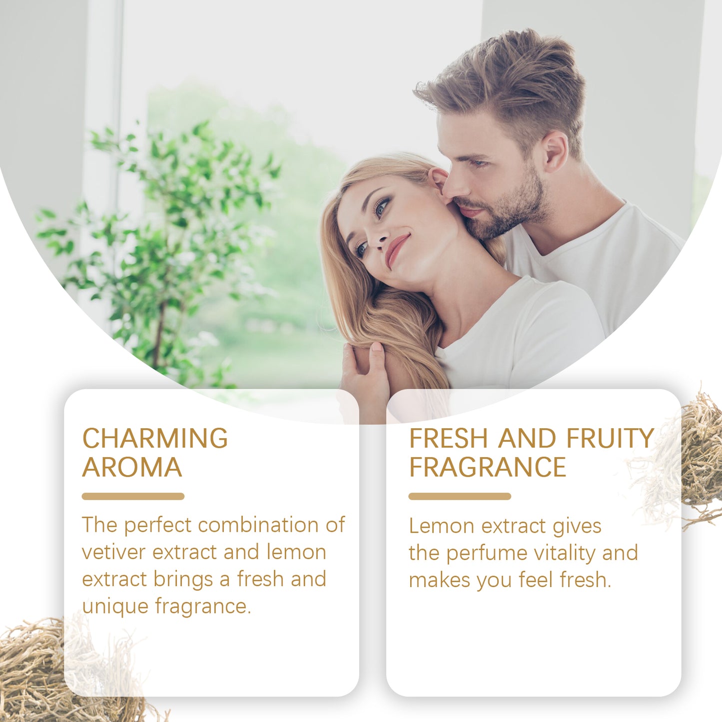 Roxelis Vetiver Fresh Perfume Exudes Charm Natural Fresh Elegant Fragrance Stay Fragrance Everyday Portable Fragrance Perfume