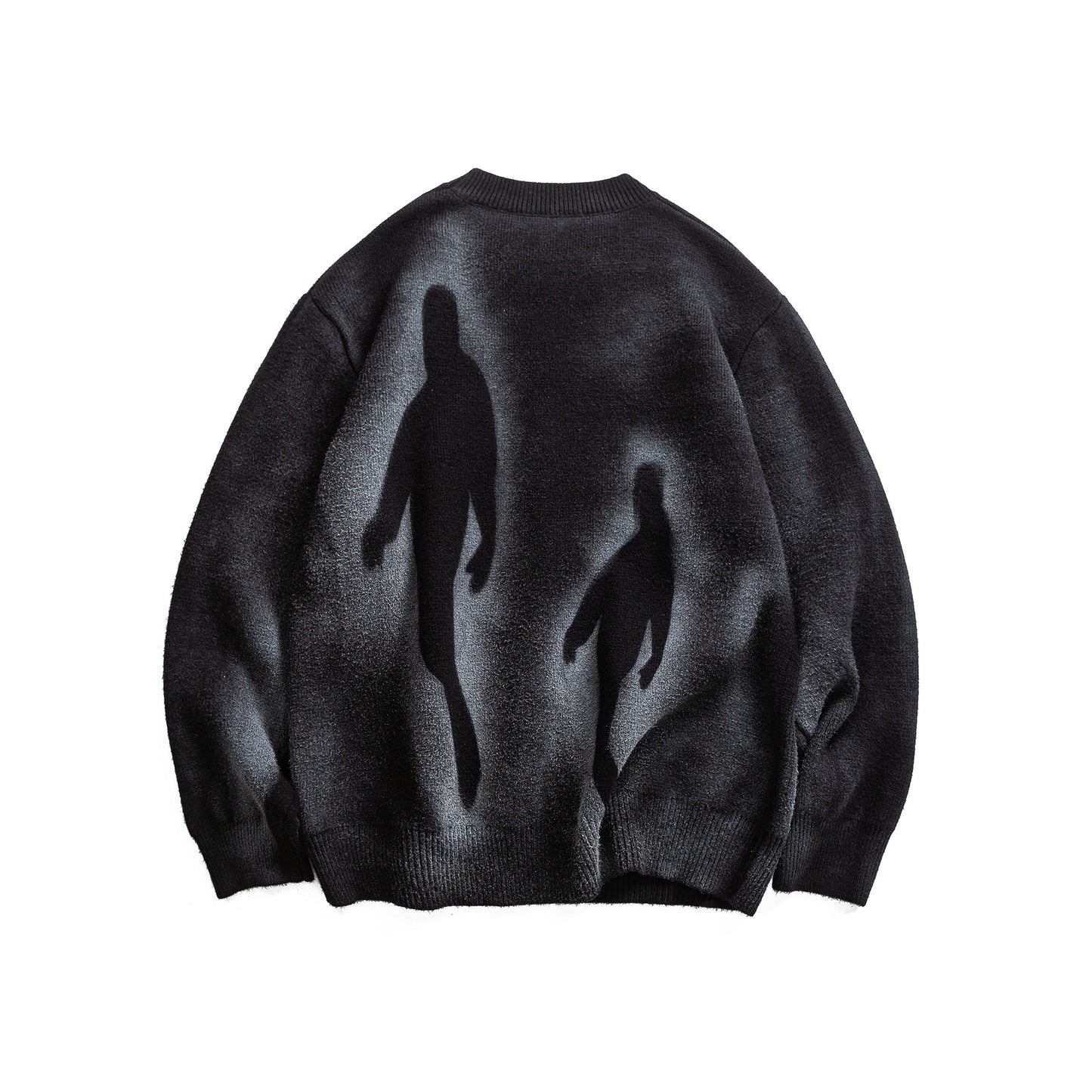 Dye-Printed Human Figure Design Casual Loose Knitwear