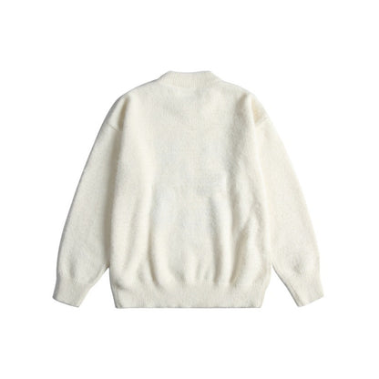 Long Sleeve Round Neck  Loose Fit Unisex  Sweater