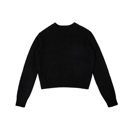 Oversized Crewneck Knit Sweater Unisex Casual Basic Pullover Sweater