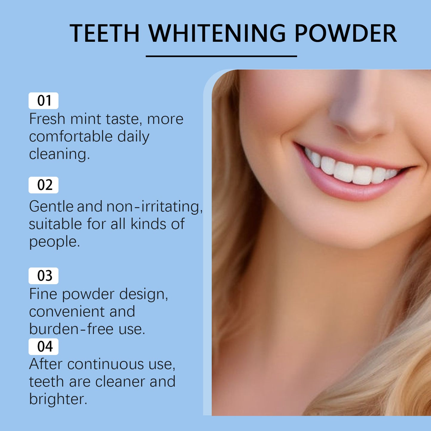 Oralhoe Teeth Whitening Powder Gently Cleans Teeth Stains Dental Yellow Fresh Mouth Dental Care Powder
