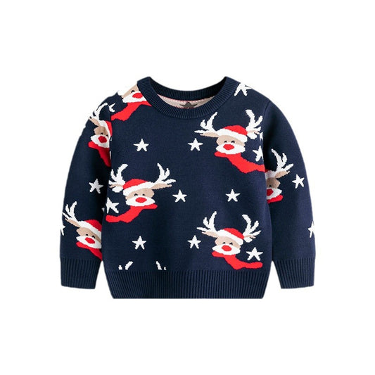 Children's cartoon baby base pullover knitted sweater