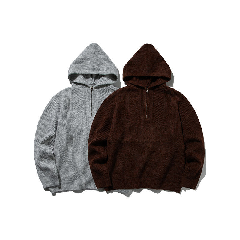 Closure Type Hooded Fit Type  Half-Zip Hooded  Loose Fit  Pullover Knitwear