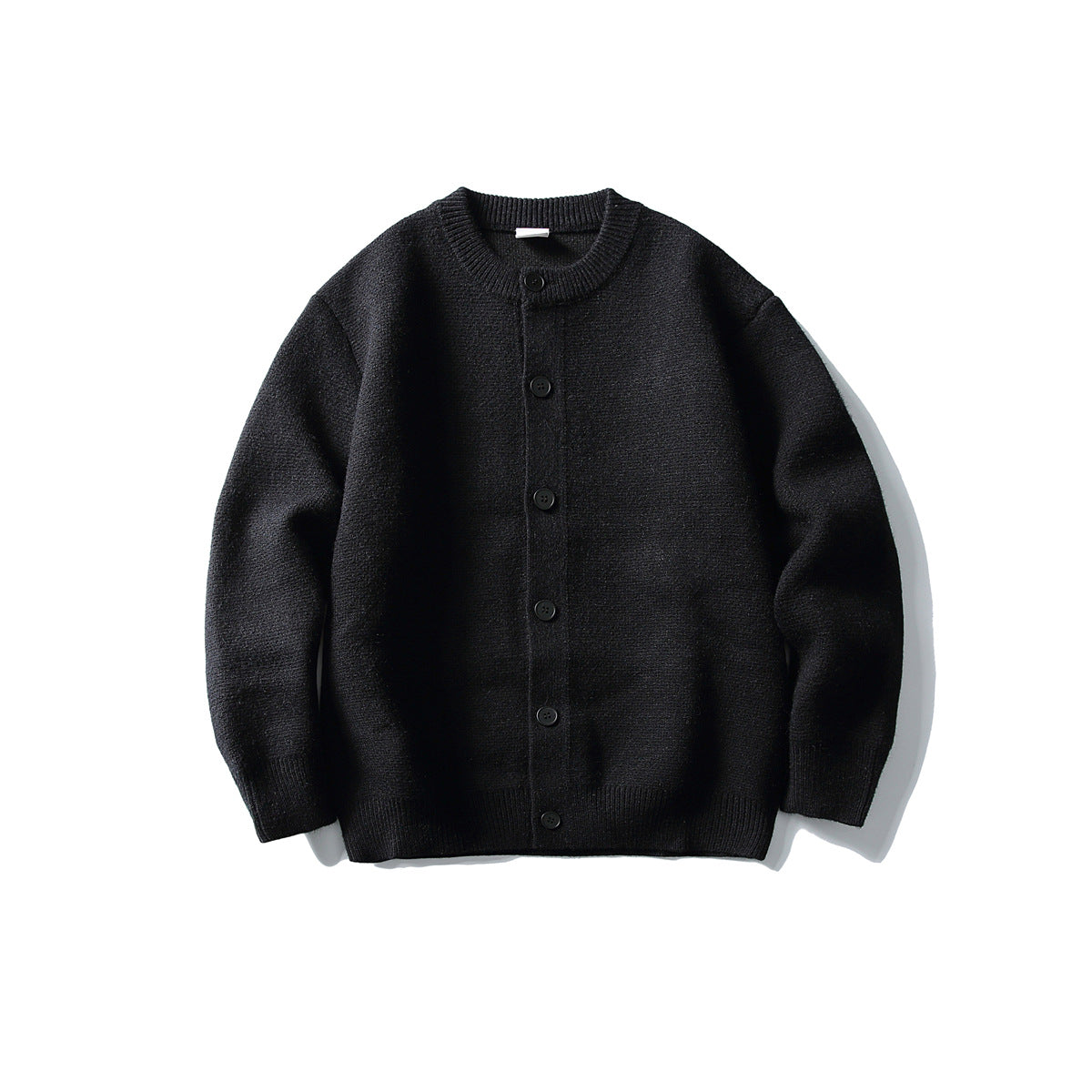 Buttoned Cardigan Sweater Men's Elegant Simple Loose Solid Color Knitwear