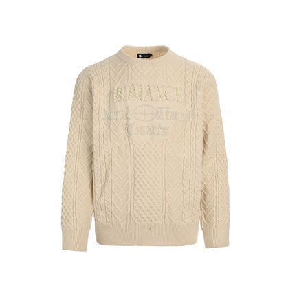 Brand Pearl Craft Round Neck Sweater, Unisex, , Loose Casual Versatile Lazy Style Knitwear