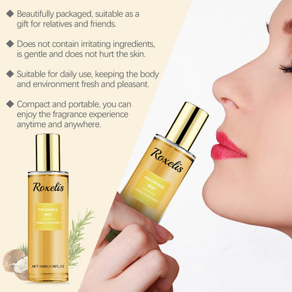 Roxelis Vanilla Coconut Fragrance Spray Long Lasting Fragrance Refreshing Body Spray Floral Fruit Fragrance Refreshing Body Fragrance