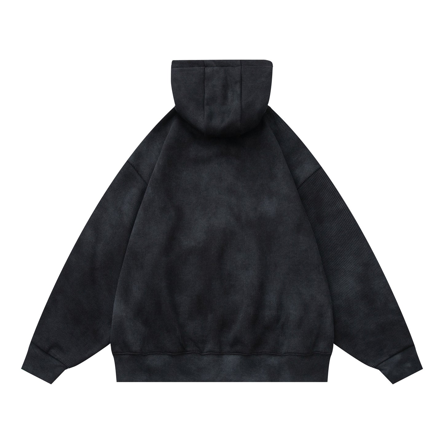 Washed Distressed Loose Fleece Hooded Pullover Sweatshirt