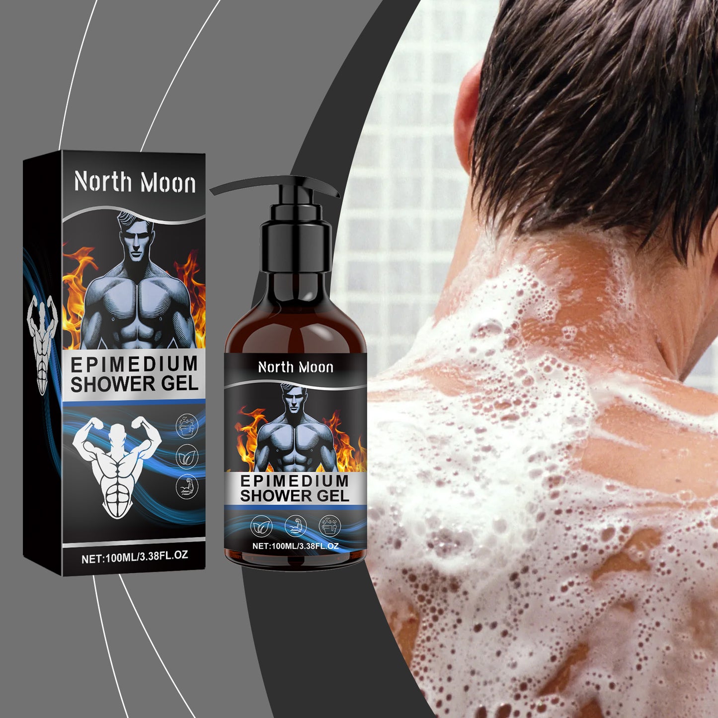 North Moon Men's Body Care Shower Gel Moisturizes And Refreshes Body And Skin Massage Treatment