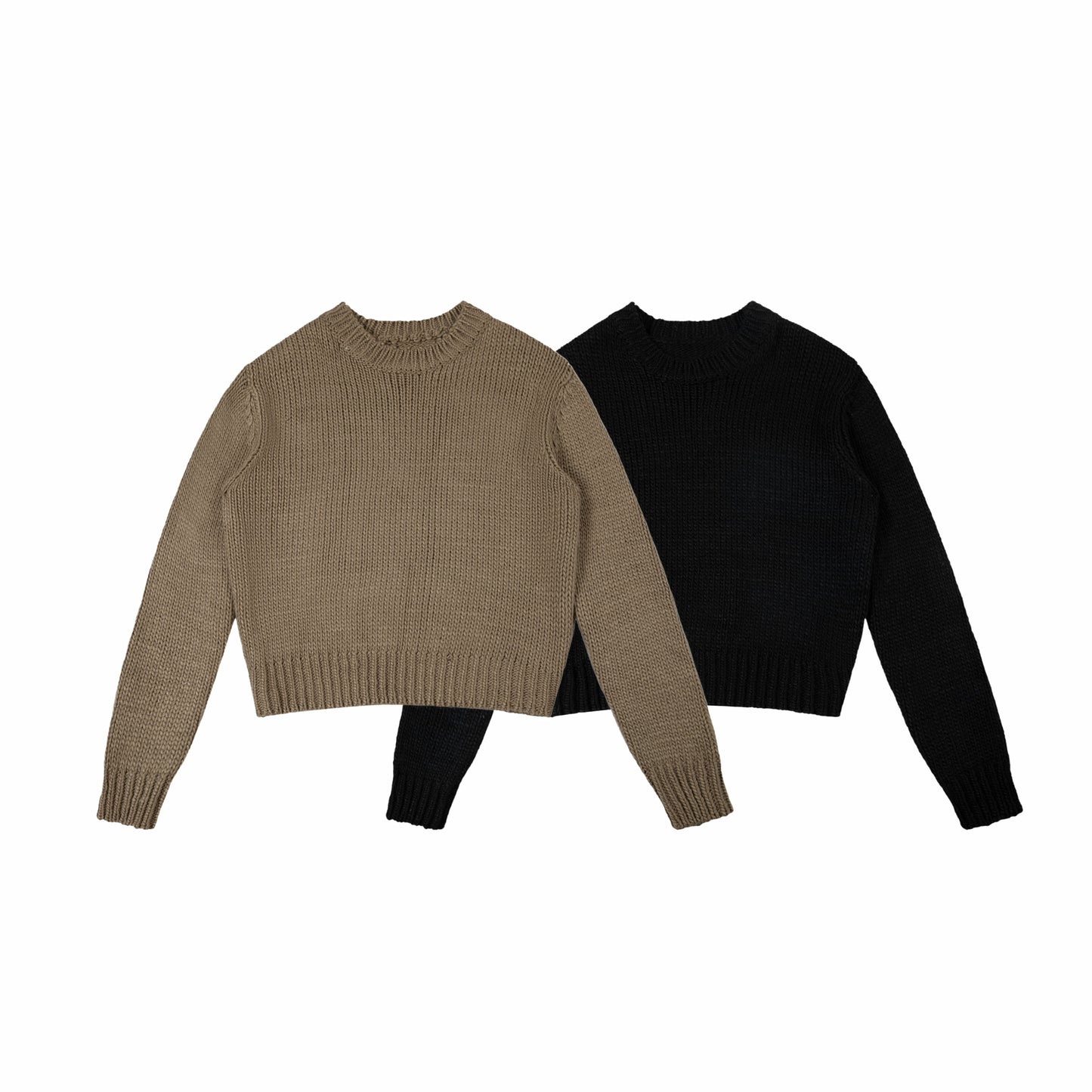 Oversized Crewneck Knit Sweater Unisex Casual Basic Pullover Sweater
