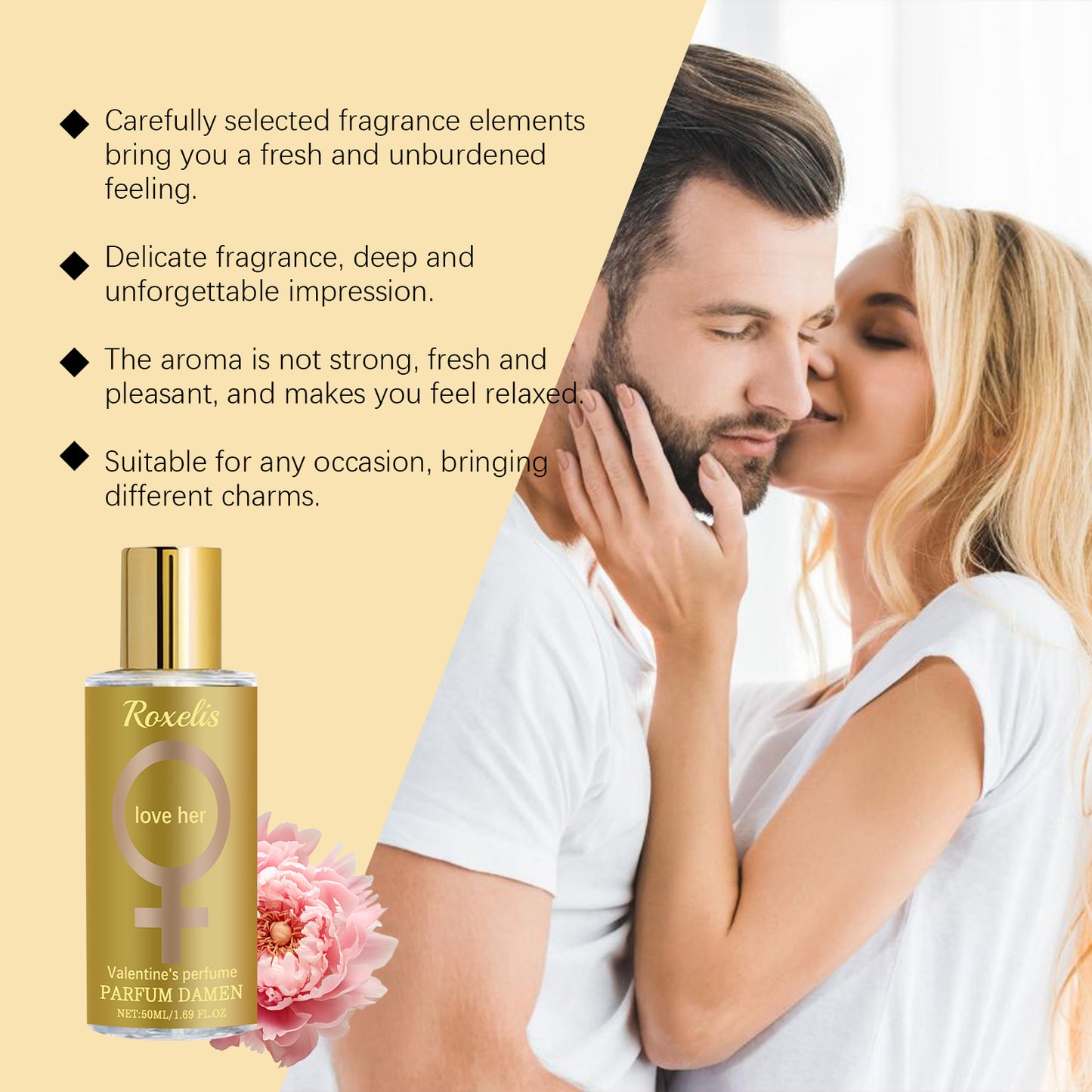 Roxelis Valentine's Day Women's Fragrance Women's Fragrance Natural Light Fresh Everyday Wrist Body Fragrance Charm Perfume