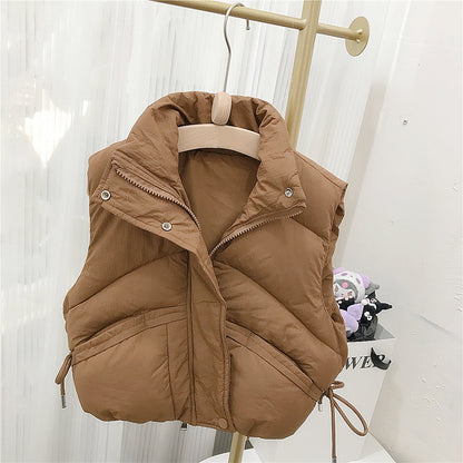 Children's standing collar cotton jacket vest winter loose vest for boys and girls camisole medium and small children's sweater