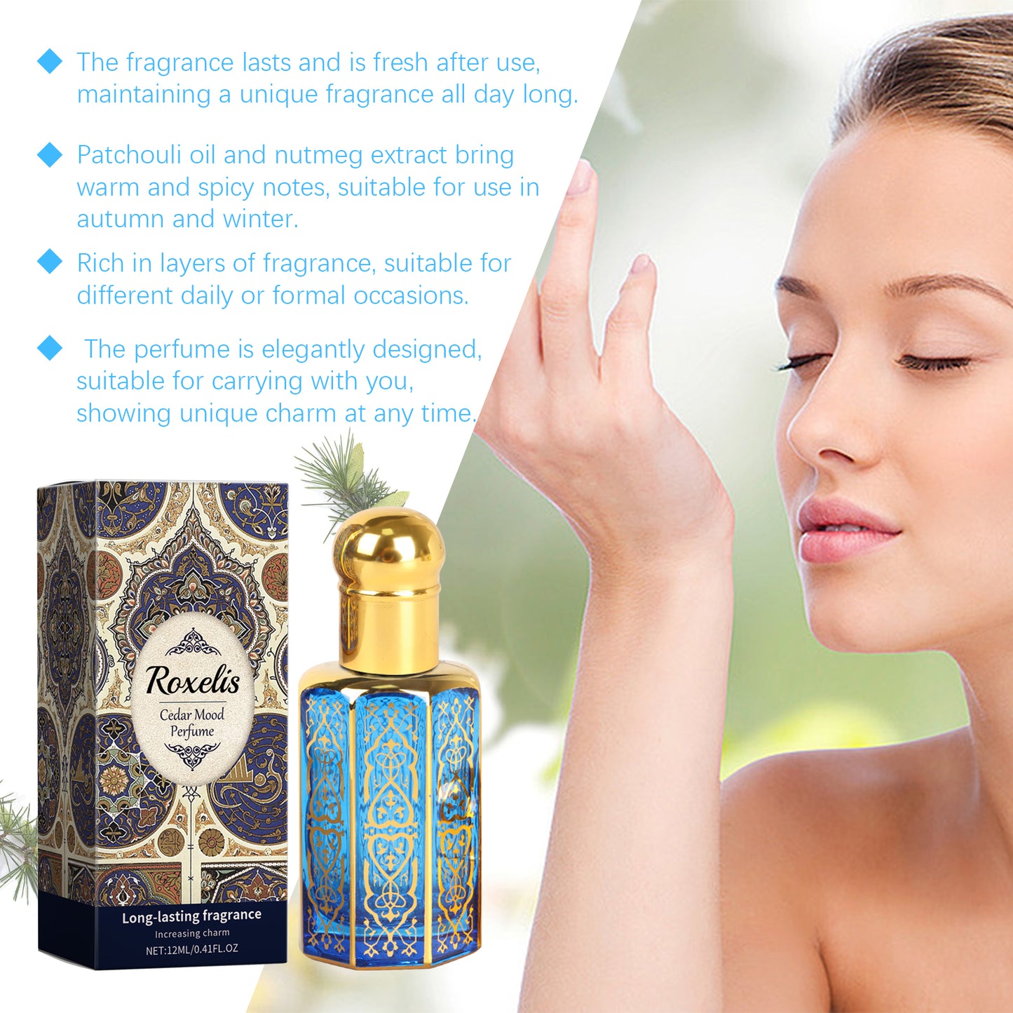 Roxelis Cedar Arabian Fragrance With Mild Fragrance And Long Lasting Fragrance Exudes A Charming Light Dating Portable Perfume