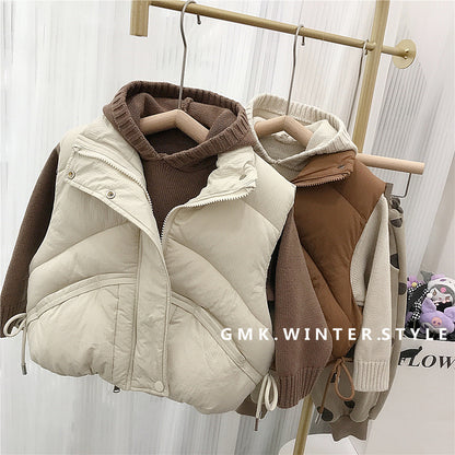 Children's standing collar cotton jacket vest winter loose vest for boys and girls camisole medium and small children's sweater