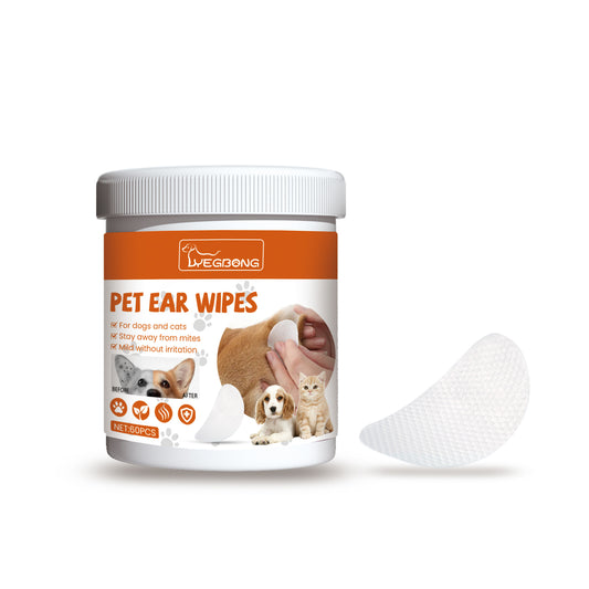 Yegbong Pet Ear Wipes, Pet Ear Cleaning Deodorizing Removing Mite And Earwax Cleaning Wipes