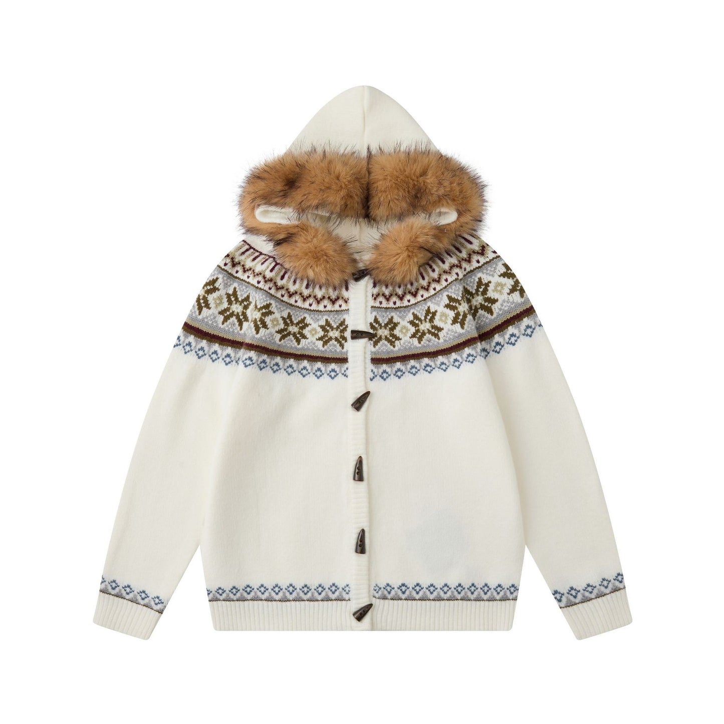 Long Sleeve Hooded Thick Knit Cardigan Sweater for Men and Women