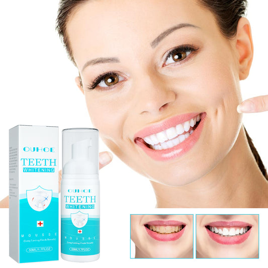 OUHOE White Teeth Mousse Clean Tartar Fresh Breath Anti-Decay Care For Gums Toothpaste Oral Cleaning