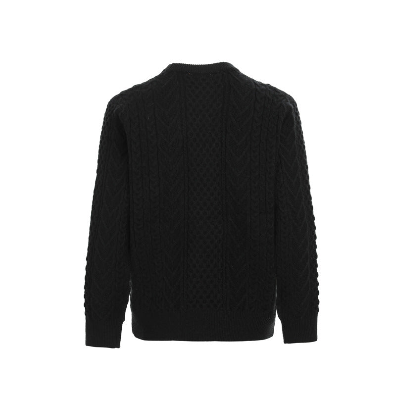 Brand Pearl Craft Round Neck Sweater, Unisex, , Loose Casual Versatile Lazy Style Knitwear