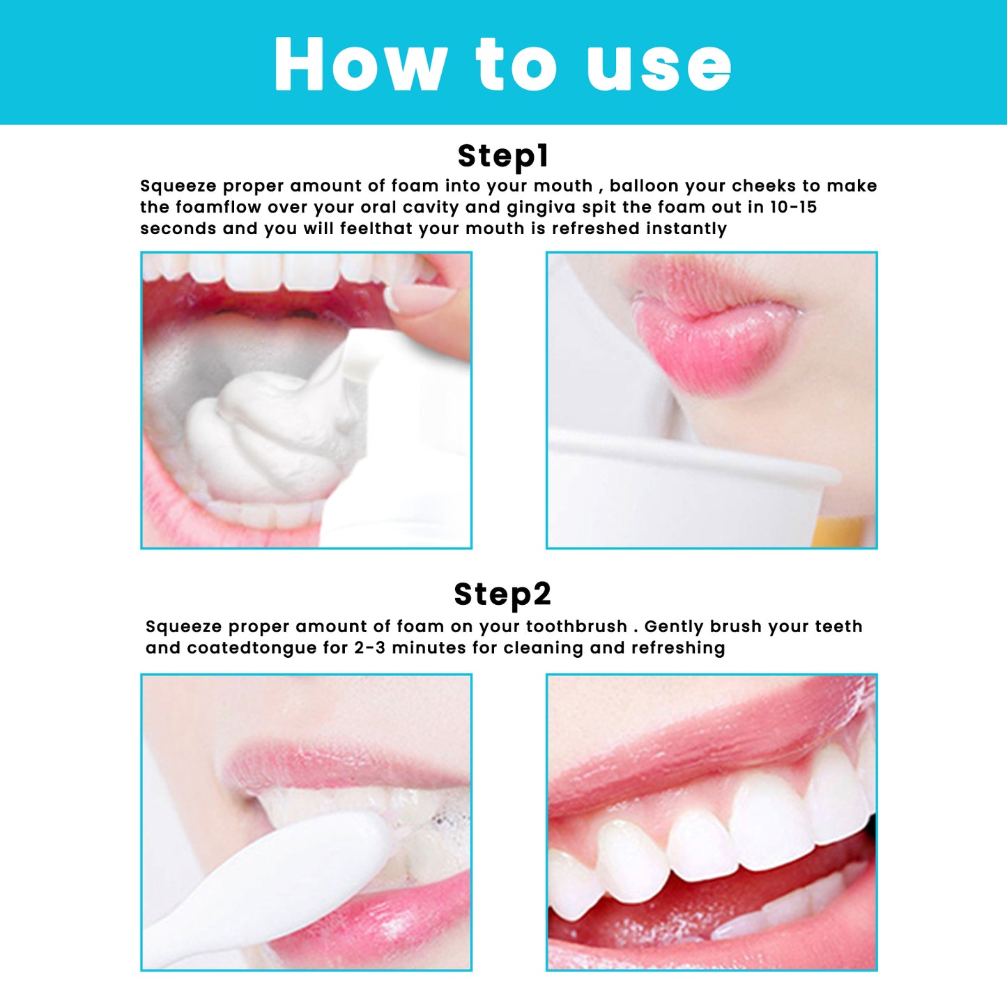 OUHOE White Teeth Mousse Clean Tartar Fresh Breath Anti-Decay Care For Gums Toothpaste Oral Cleaning
