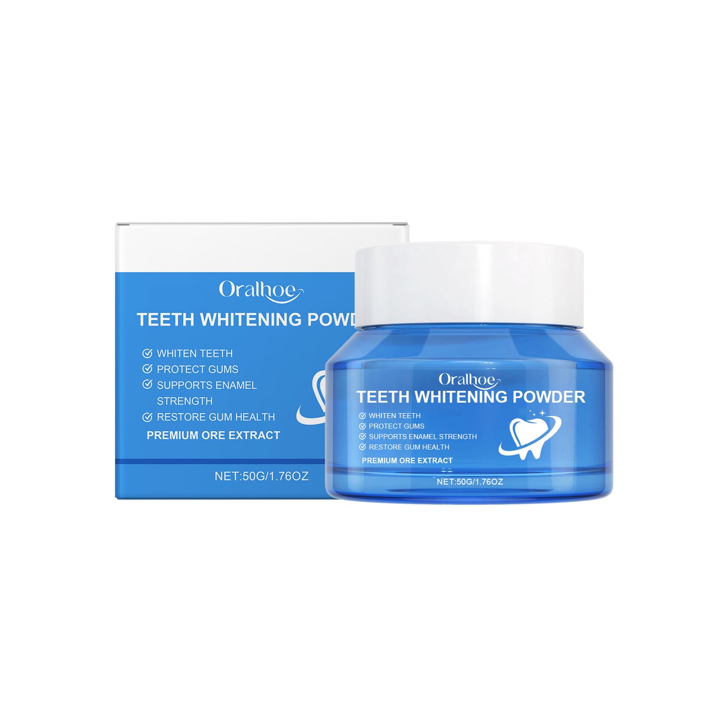 Oralhoe Teeth Whitening Powder Gently Cleans Teeth Stains Dental Yellow Fresh Mouth Dental Care Powder