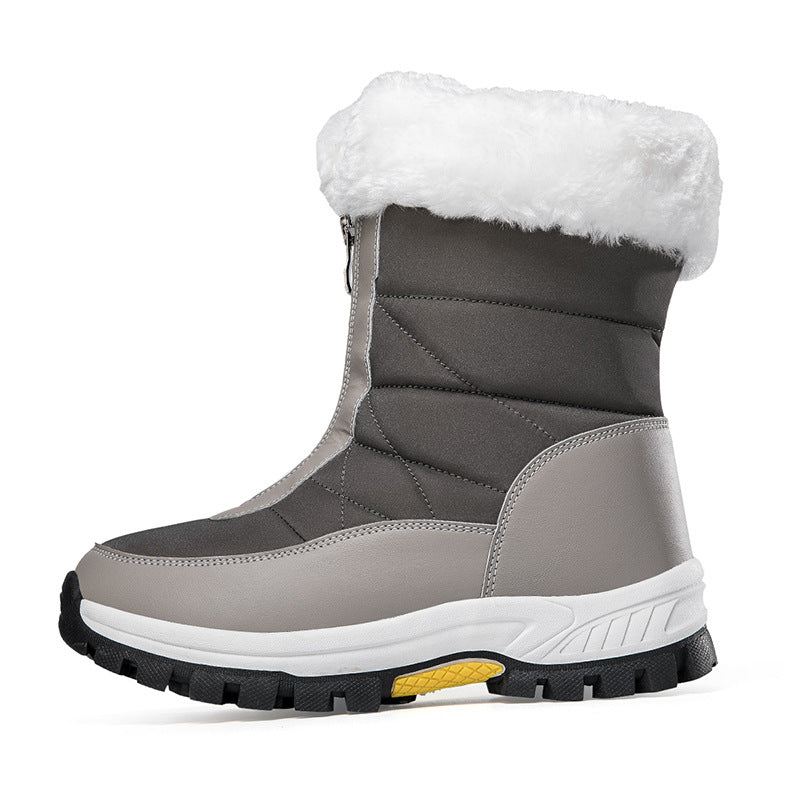 Thick and Warm Snow Boots with Velvet, Large Cotton Shoes