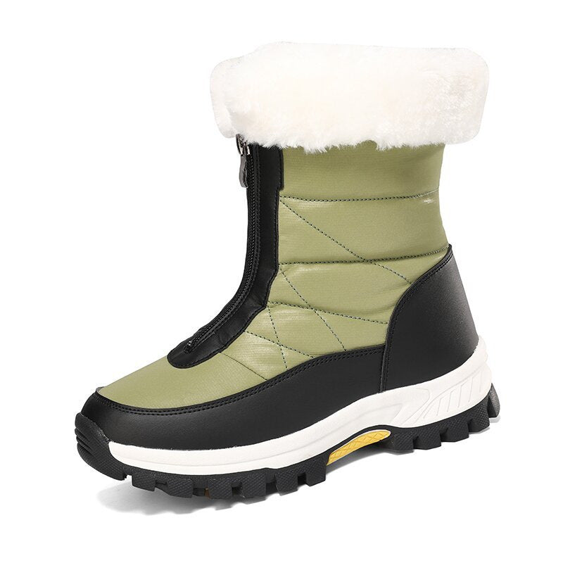 Thick and Warm Snow Boots with Velvet, Large Cotton Shoes
