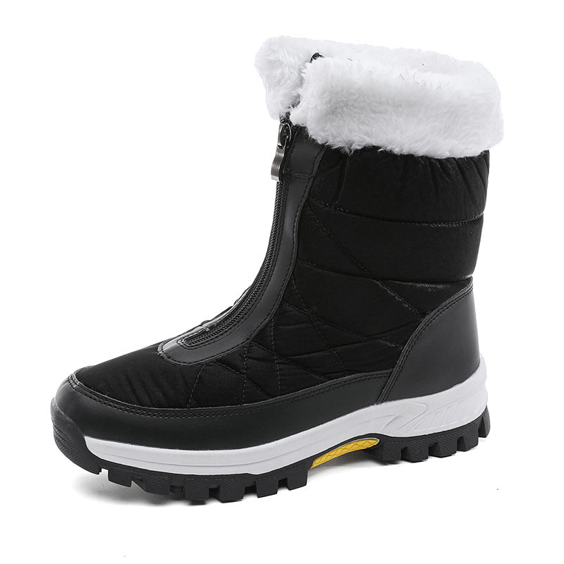 Thick and Warm Snow Boots with Velvet, Large Cotton Shoes